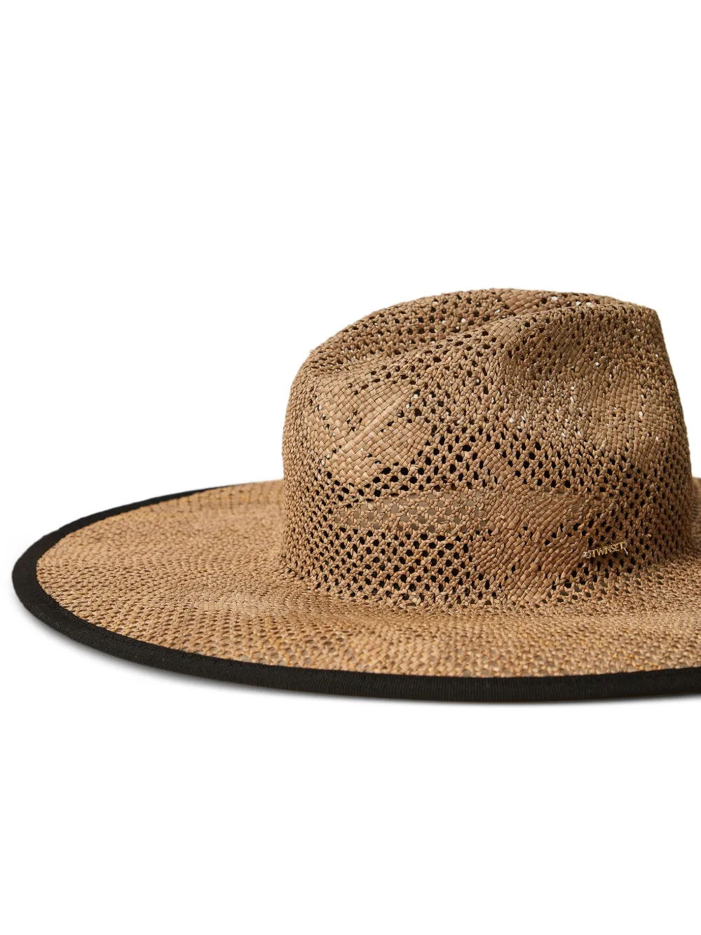 TWINSET woven trim-detail fedora hat - Bruin