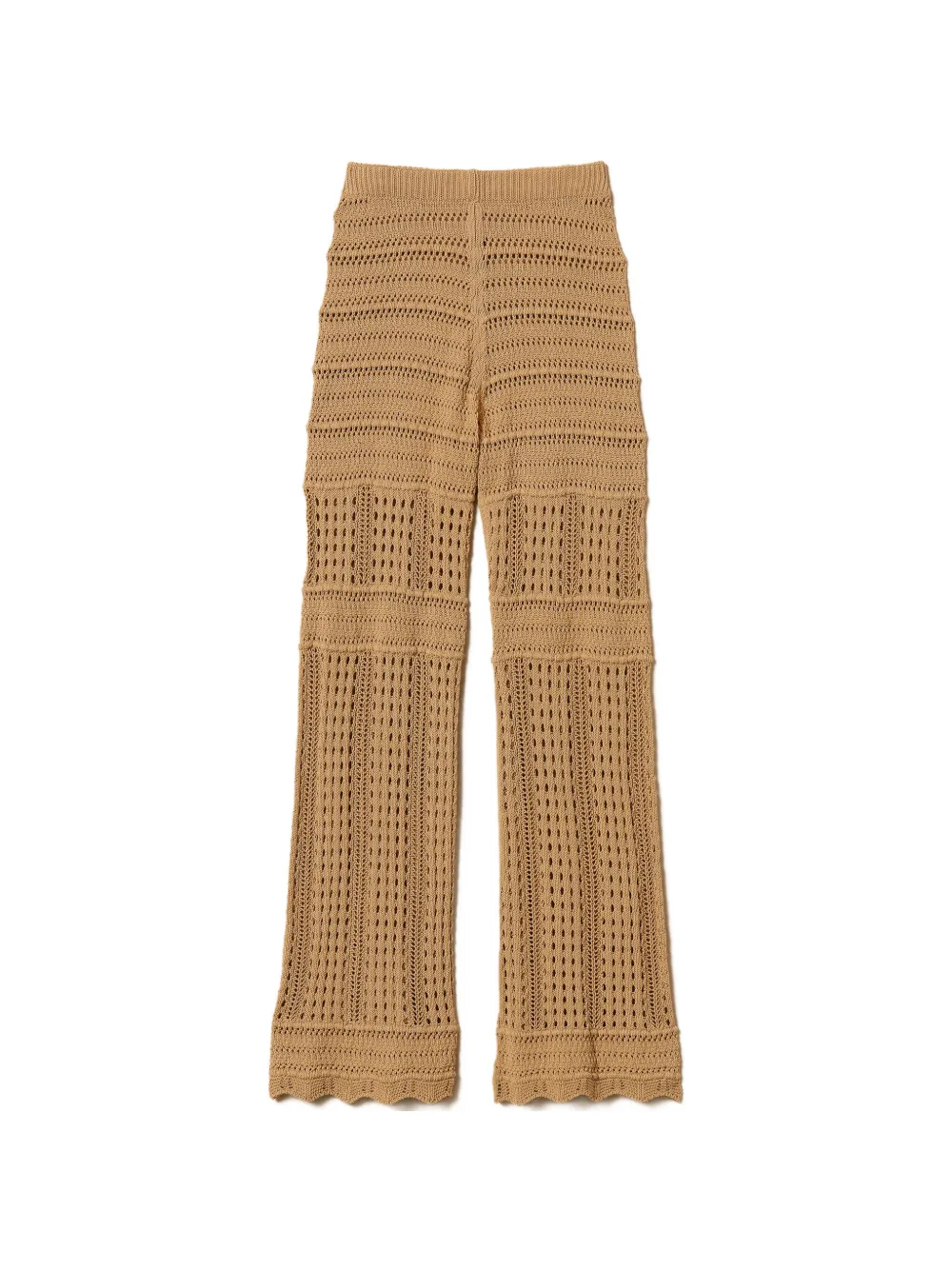Twinset Knitted Flared Trousers In Gold