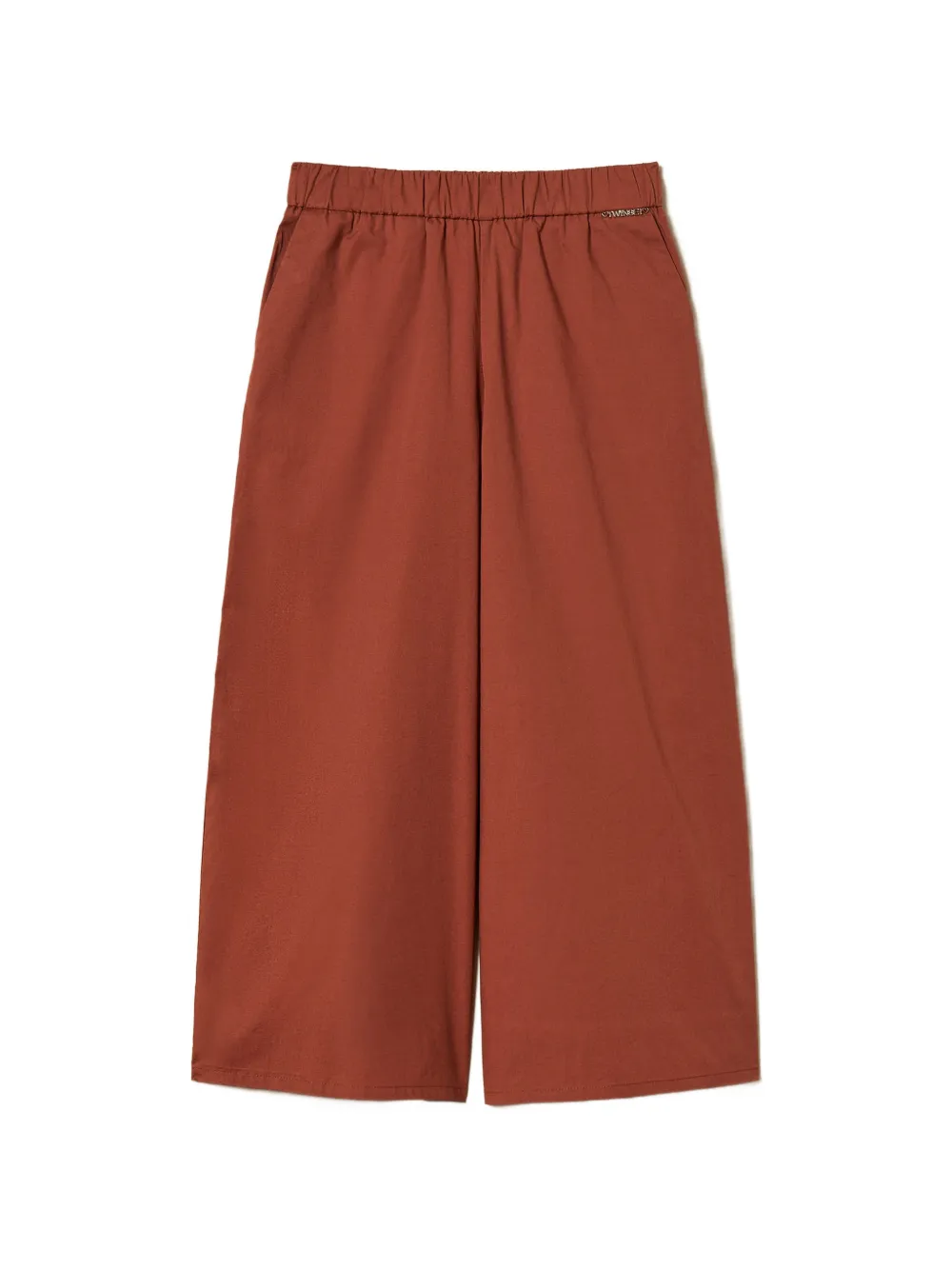 TWINSET Kids cropped poplin trousers - Marrone