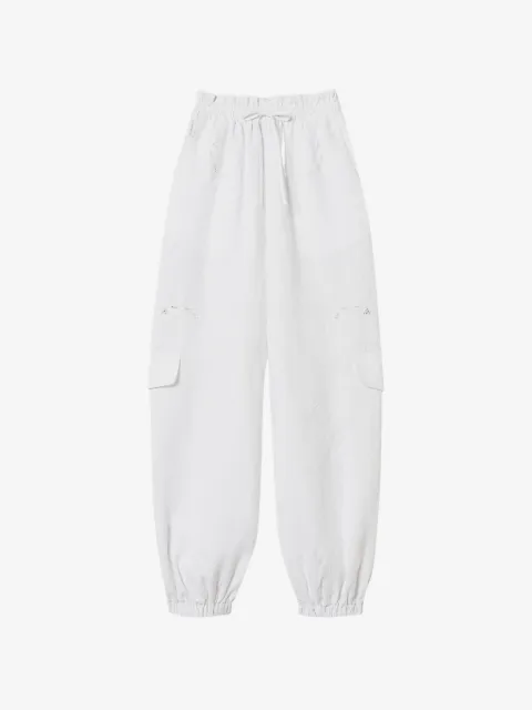 TWINSET linen and broderie anglaise jogger trousers
