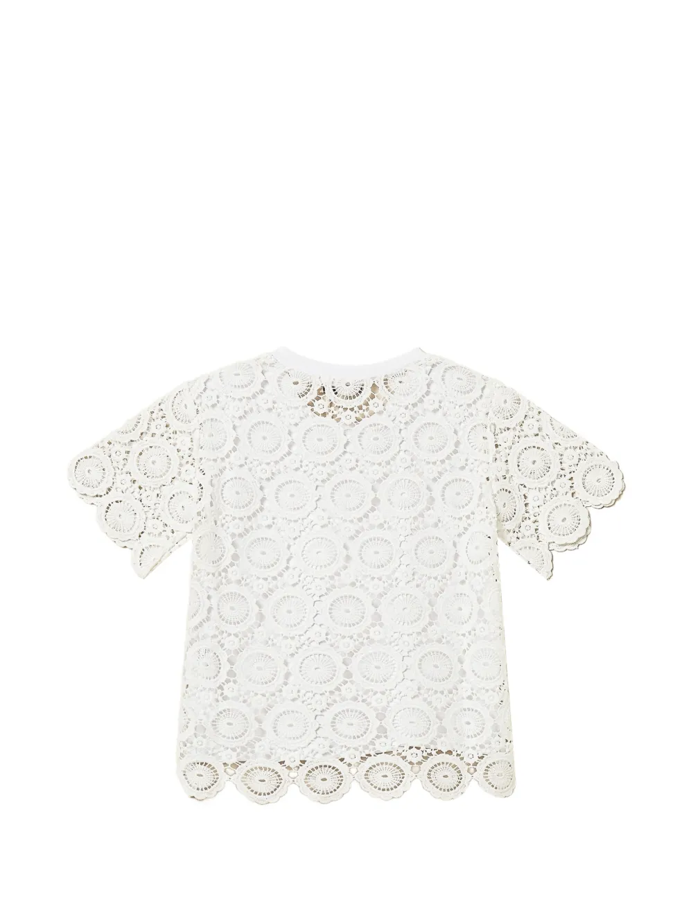 TWINSET Kids T-shirt met kanten mouwen Wit