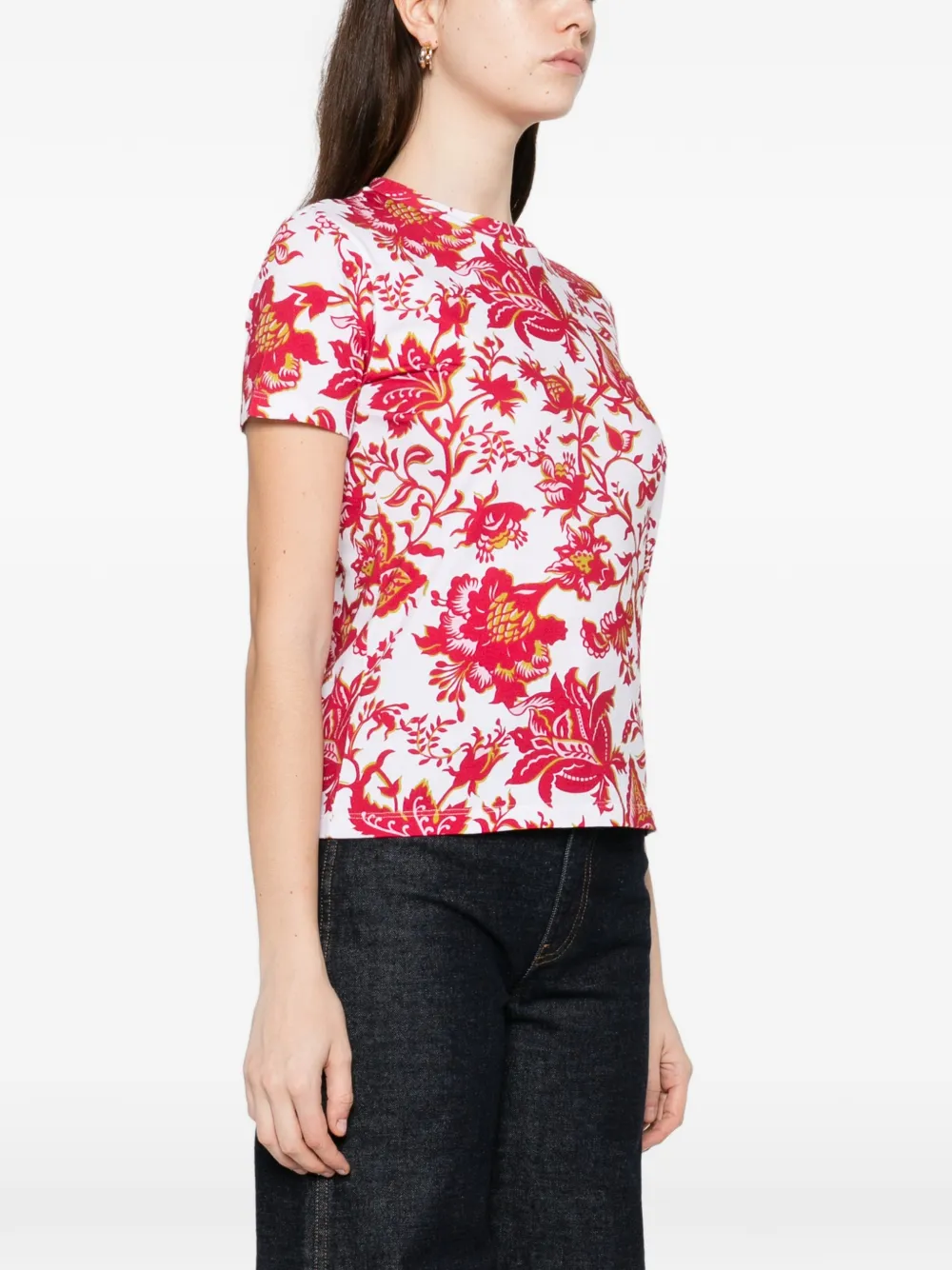 ETRO T-shirt met bloemenprint Wit