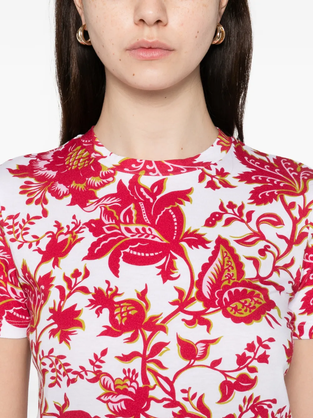 ETRO T-shirt met bloemenprint Wit