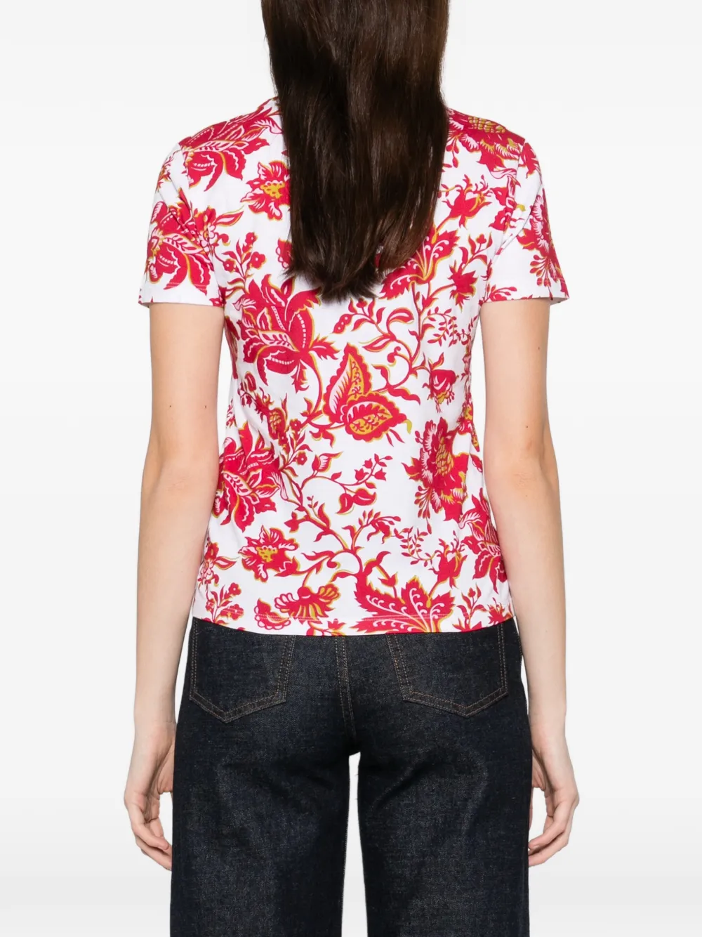ETRO T-shirt met bloemenprint Wit
