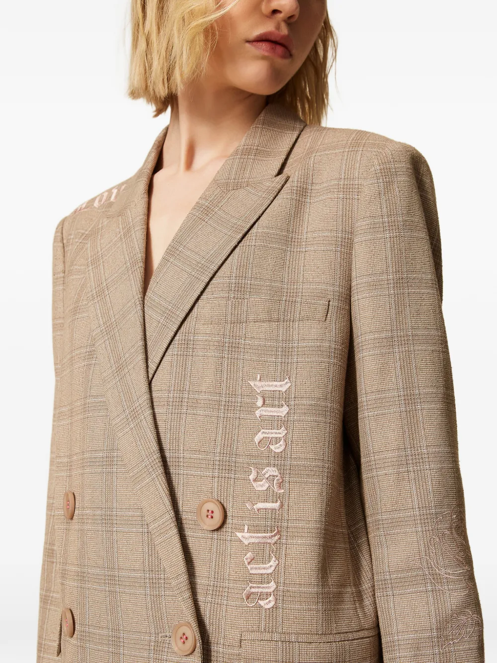TWINSET x Myfo geruite blazer Beige