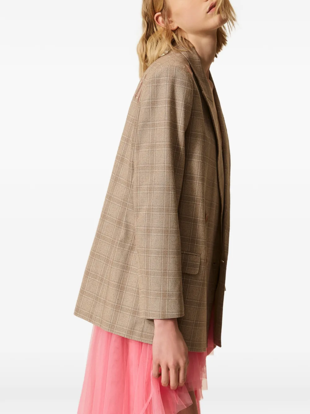  Twinset X Myfo Checked Blazer - Neutrals 