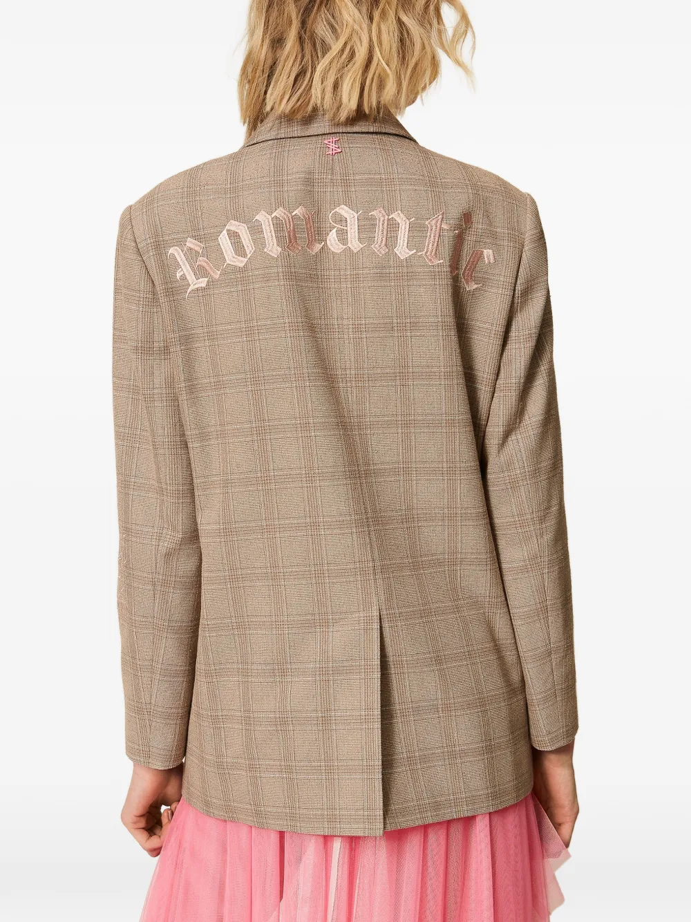 TWINSET x Myfo geruite blazer Beige