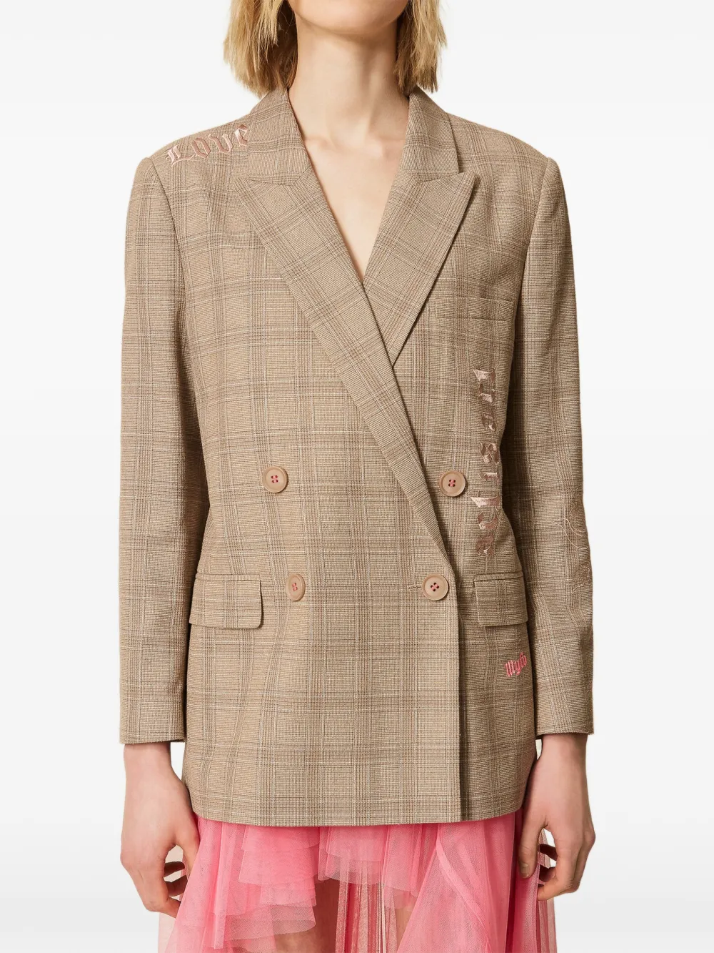  Twinset X Myfo Checked Blazer - Neutrals 
