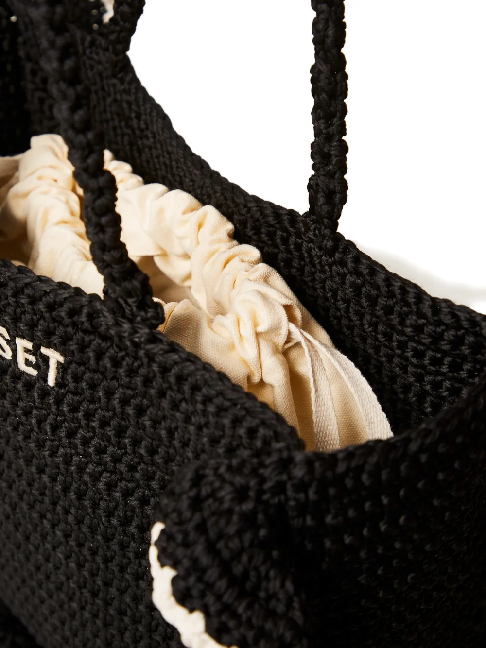TWINSET Gehaakte shopper met ruches Zwart