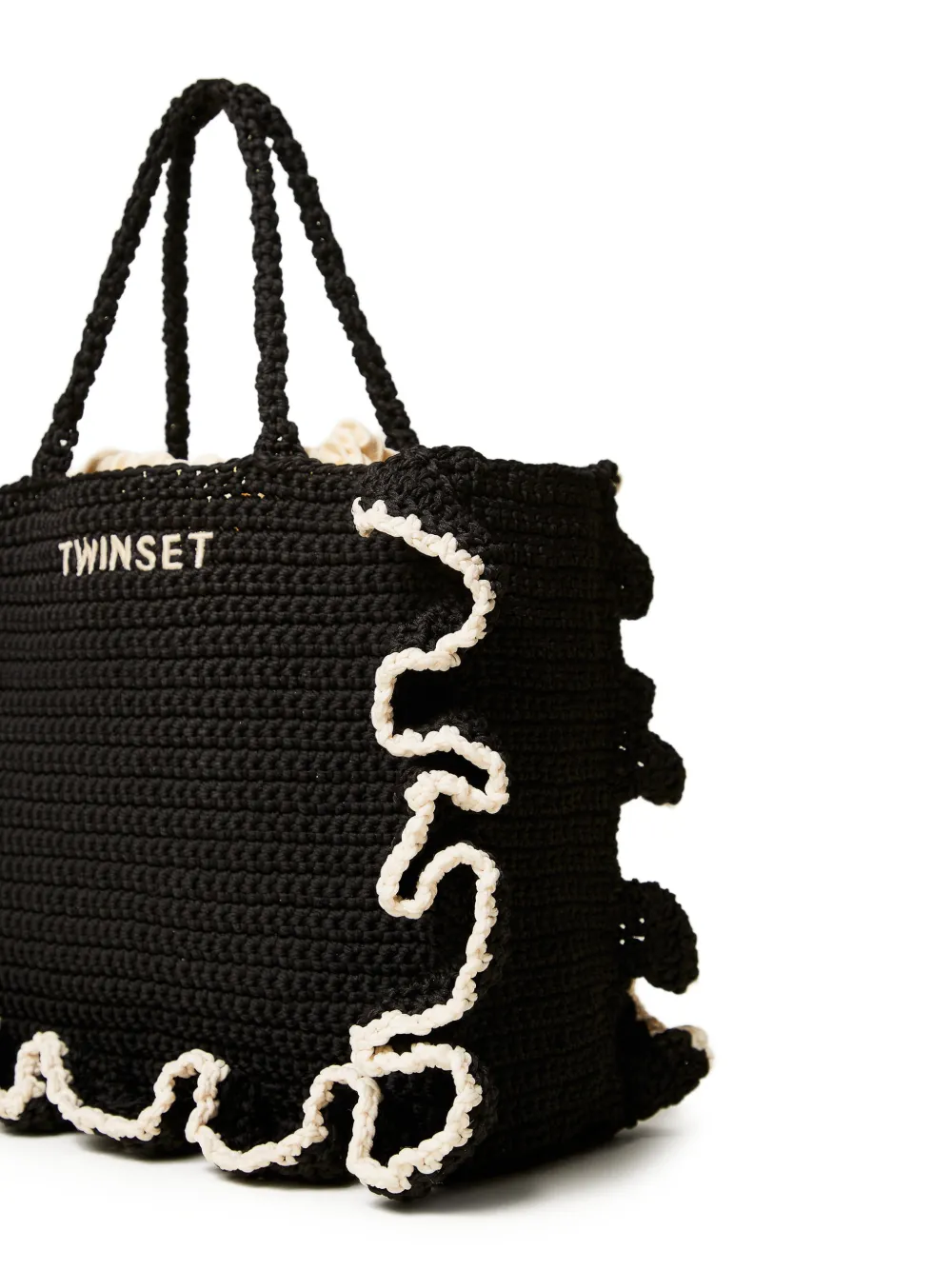 TWINSET ラッフルトリム クロシェ ハンドバッグ | ブラック | FARFETCH JP