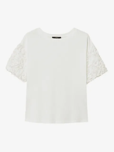 TWINSET T-shirt with tulle sleeves with flowers