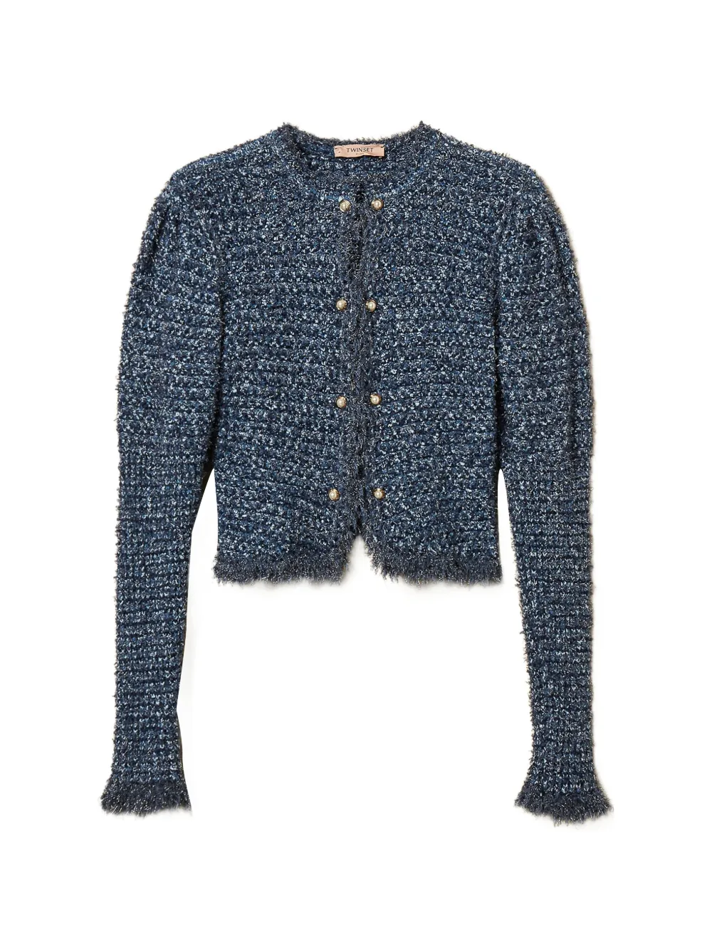 TWINSET jacquard fringed jacket - Blu