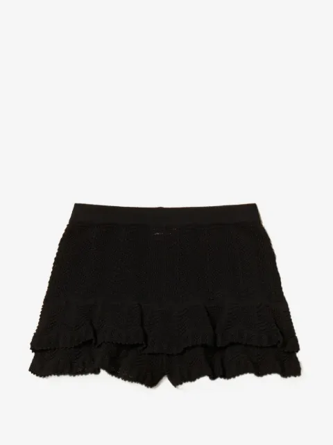 TWINSET knit shorts with ruffles
