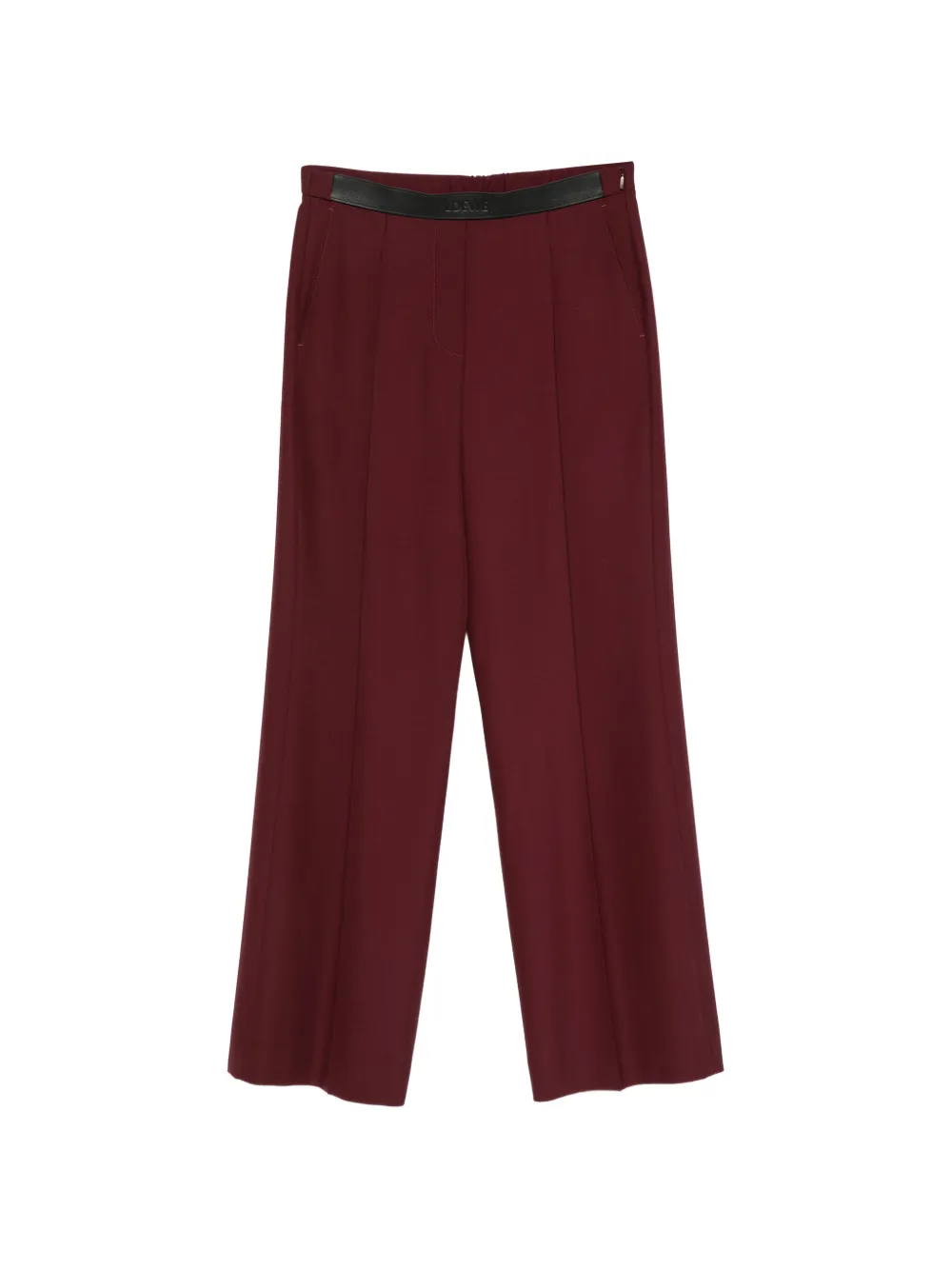LOEWE logo-waistband pleated palazzo pants - Rosso