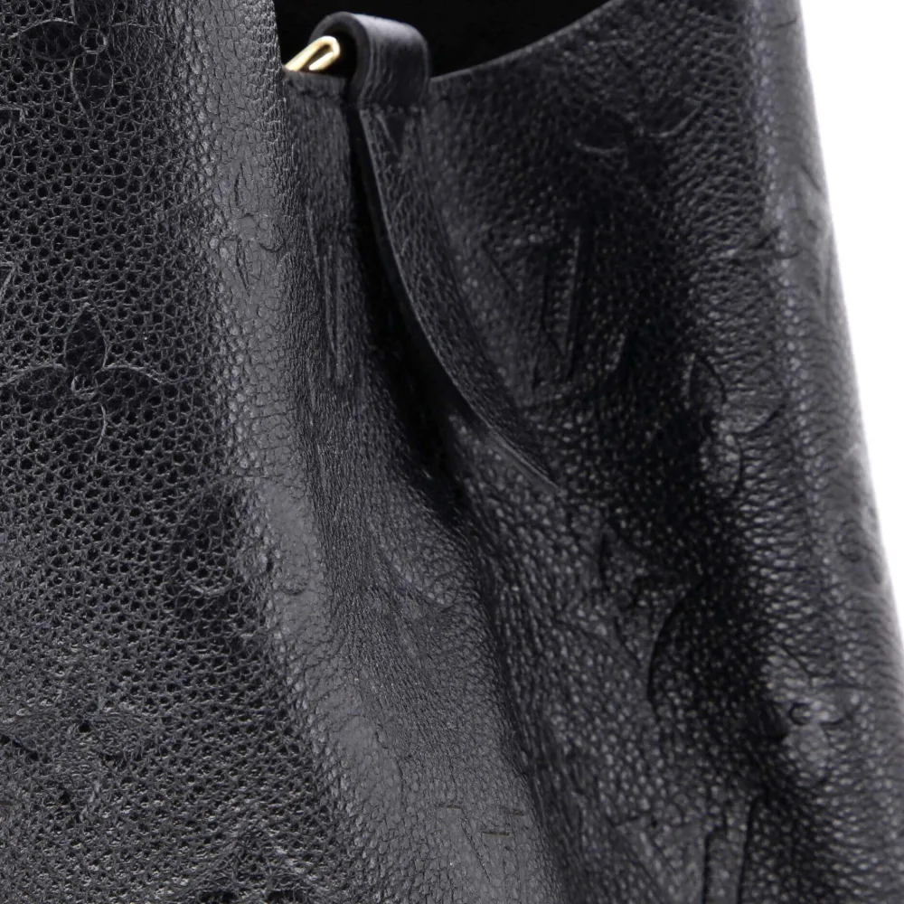 Pre-owned Louis Vuitton Neonoe Handbag Monogram Empreinte Leather Mm Bucket Bag In Black
