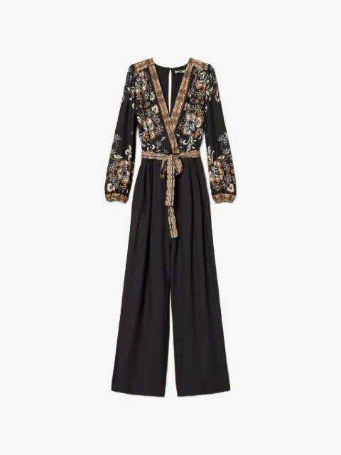 TWINSET linen blend printed jumpsuit