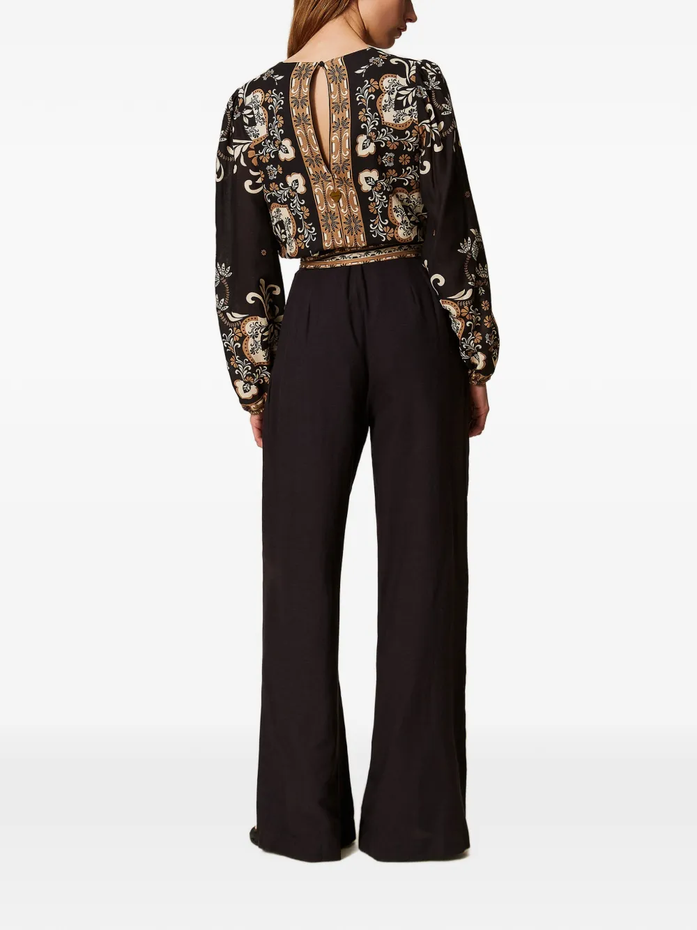 TWINSET Jumpsuit met print en strik Zwart