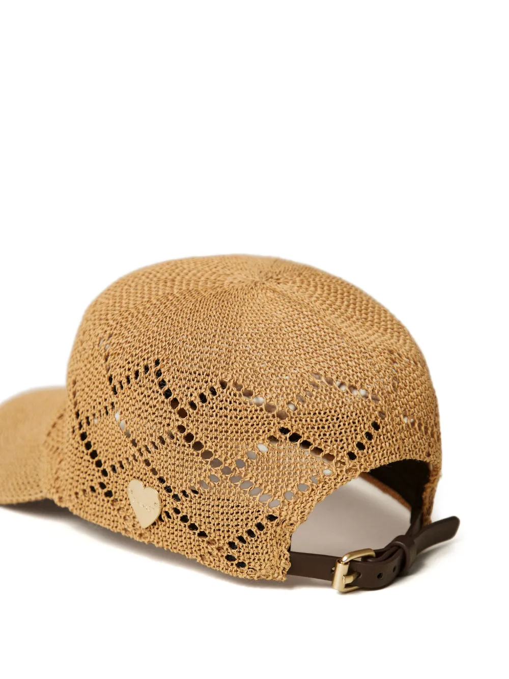  Twinset Openwork Heart-plaque Hat - Brown 