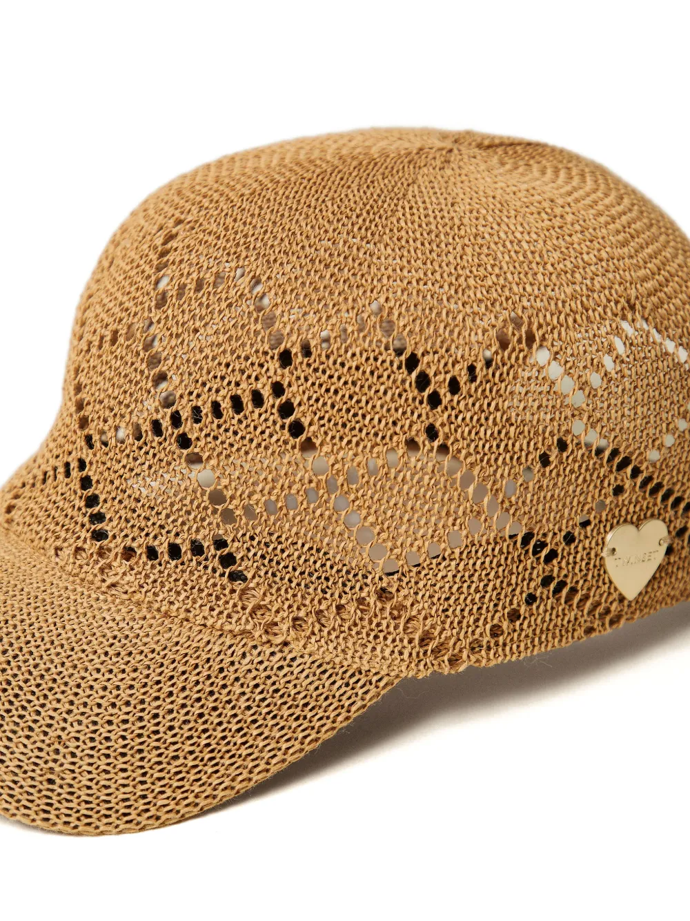  Twinset Openwork Heart-plaque Hat - Brown 