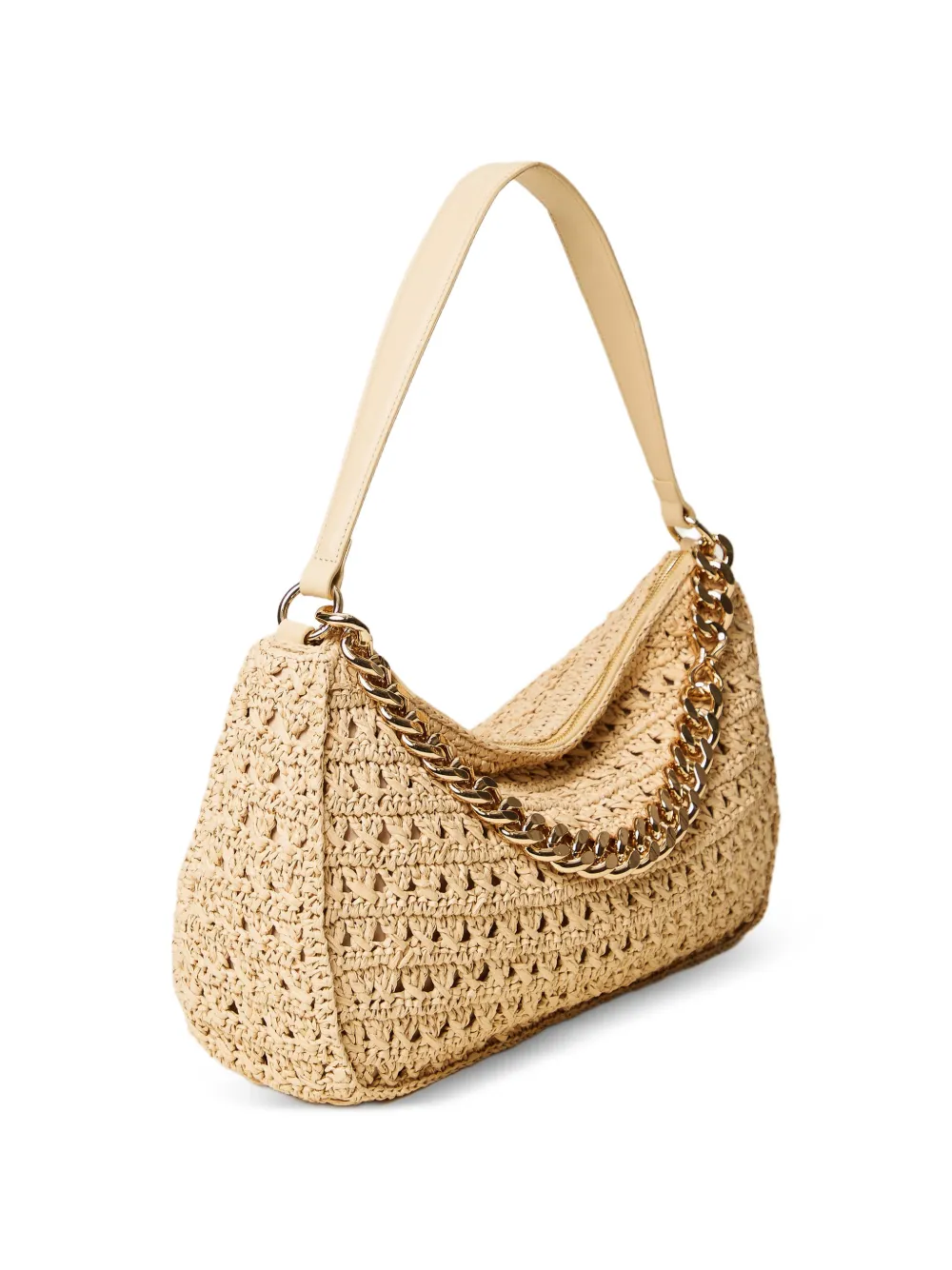 TWINSET Geweven schoudertas met kettingdetail Beige