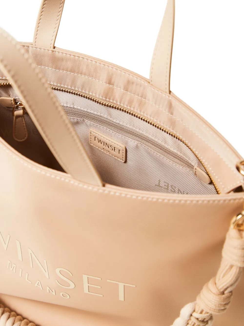 TWINSET Shopper met logo Beige