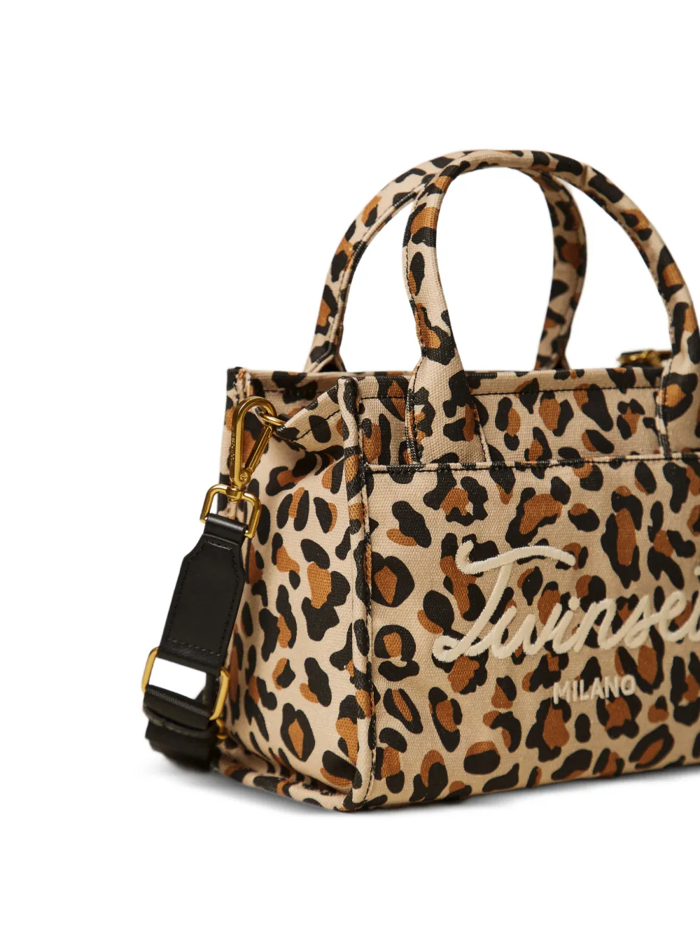 TWINSET Canvas tas met dieren-print Beige