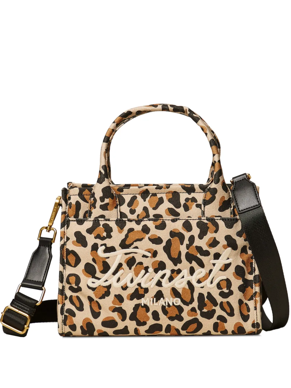TWINSET leopard-print tote bag - Toni neutri