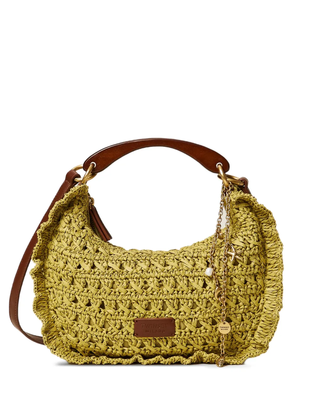 TWINSET Borsa a spalla con ruches - Verde