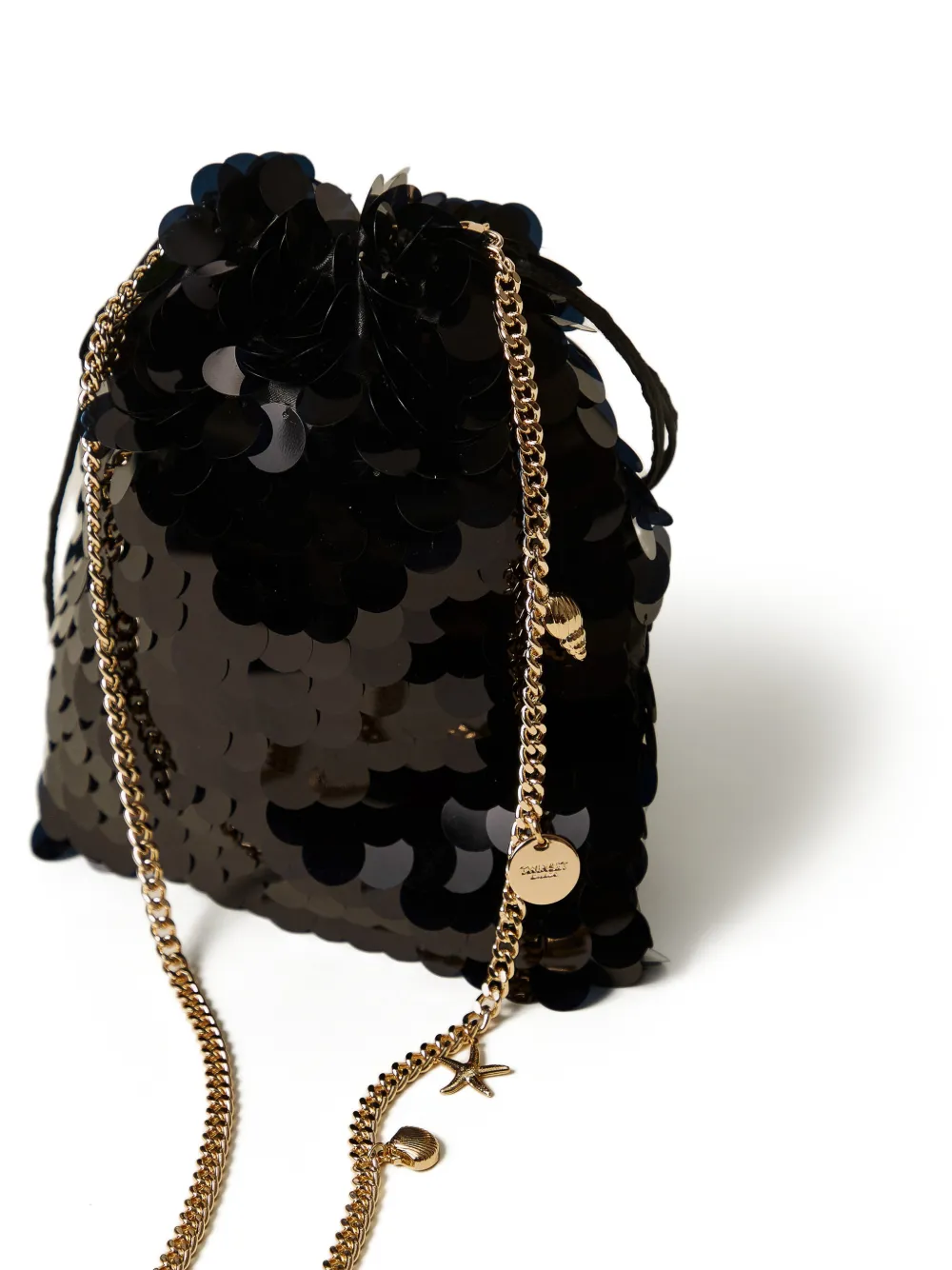  Twinset Sequin Charm-detail Clutch Bag - Black 