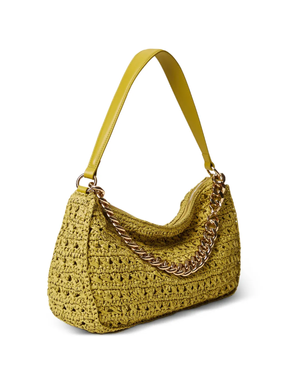 TWINSET Grote gehaakte raffia Liliane tas Geel