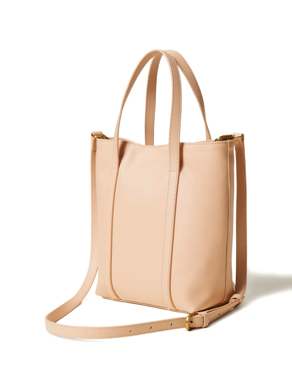 TWINSET Leren shopper met bedel Roze
