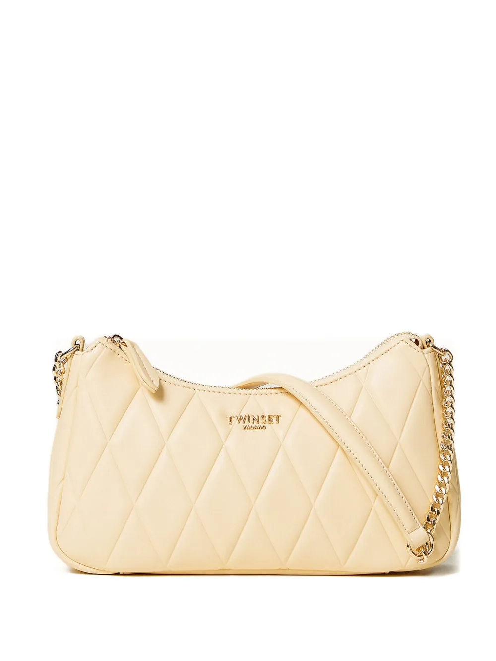 TWINSET Borsa a spalla con logo - Toni neutri