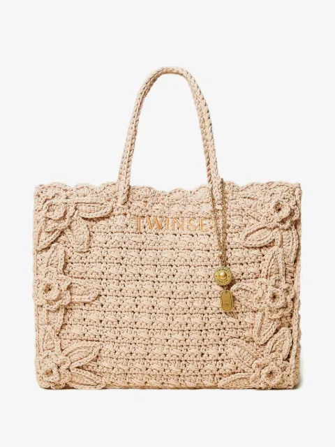 TWINSET tote med blomsterapplikation