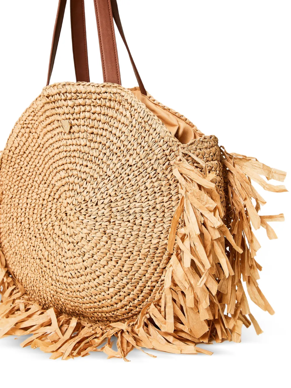 TWINSET Raffia shopper Beige