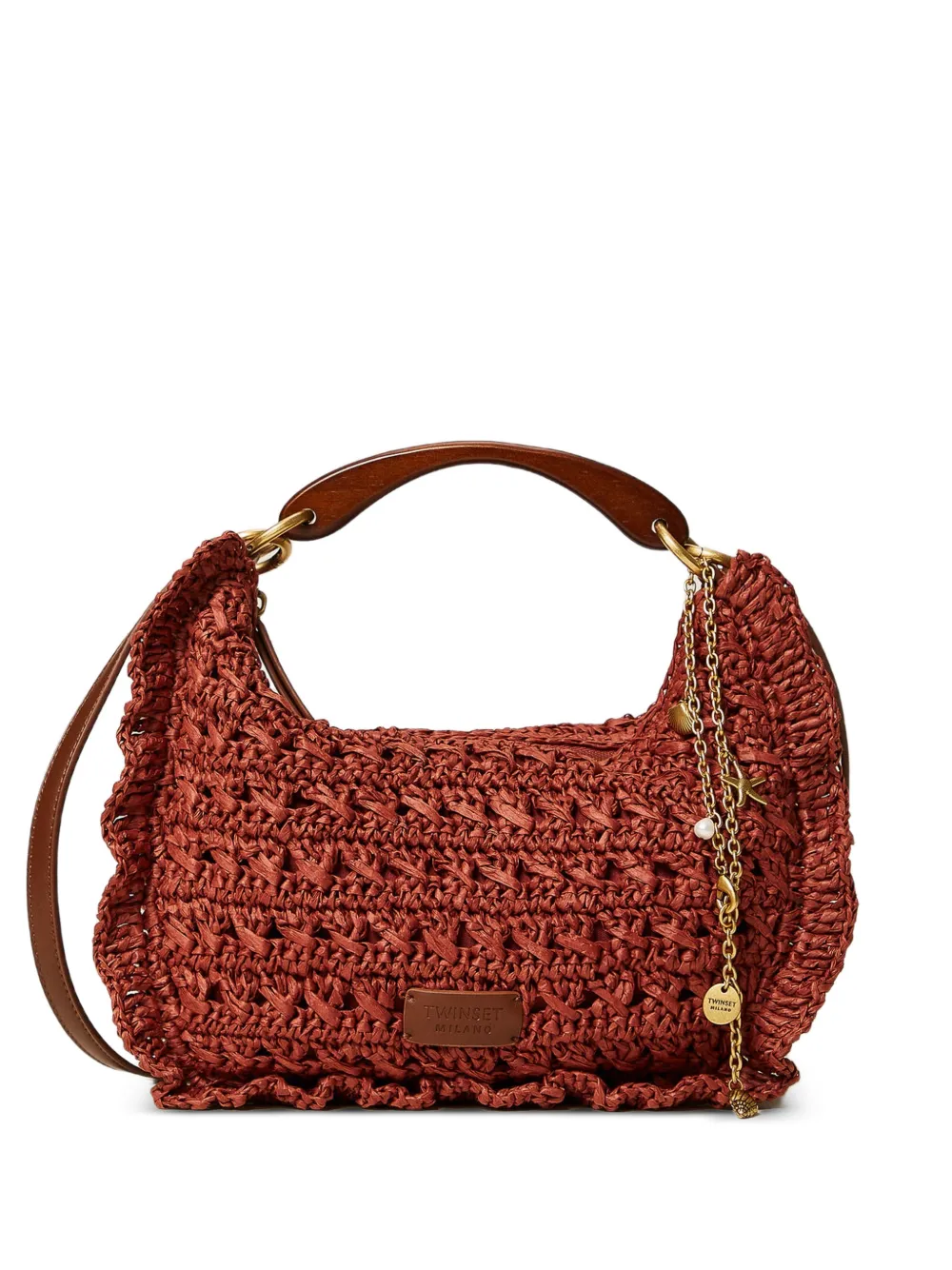 TWINSET Borsa tote con ruches - Rosso