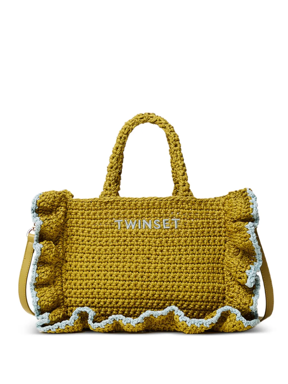TWINSET Borsa tote con ruches - Verde
