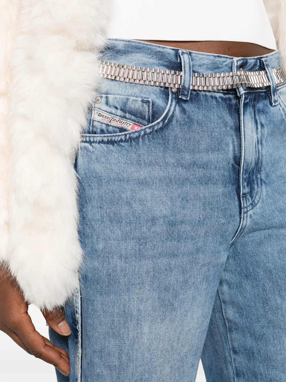 Diesel 1978 D-Akemi jeans met regular-waist Blauw