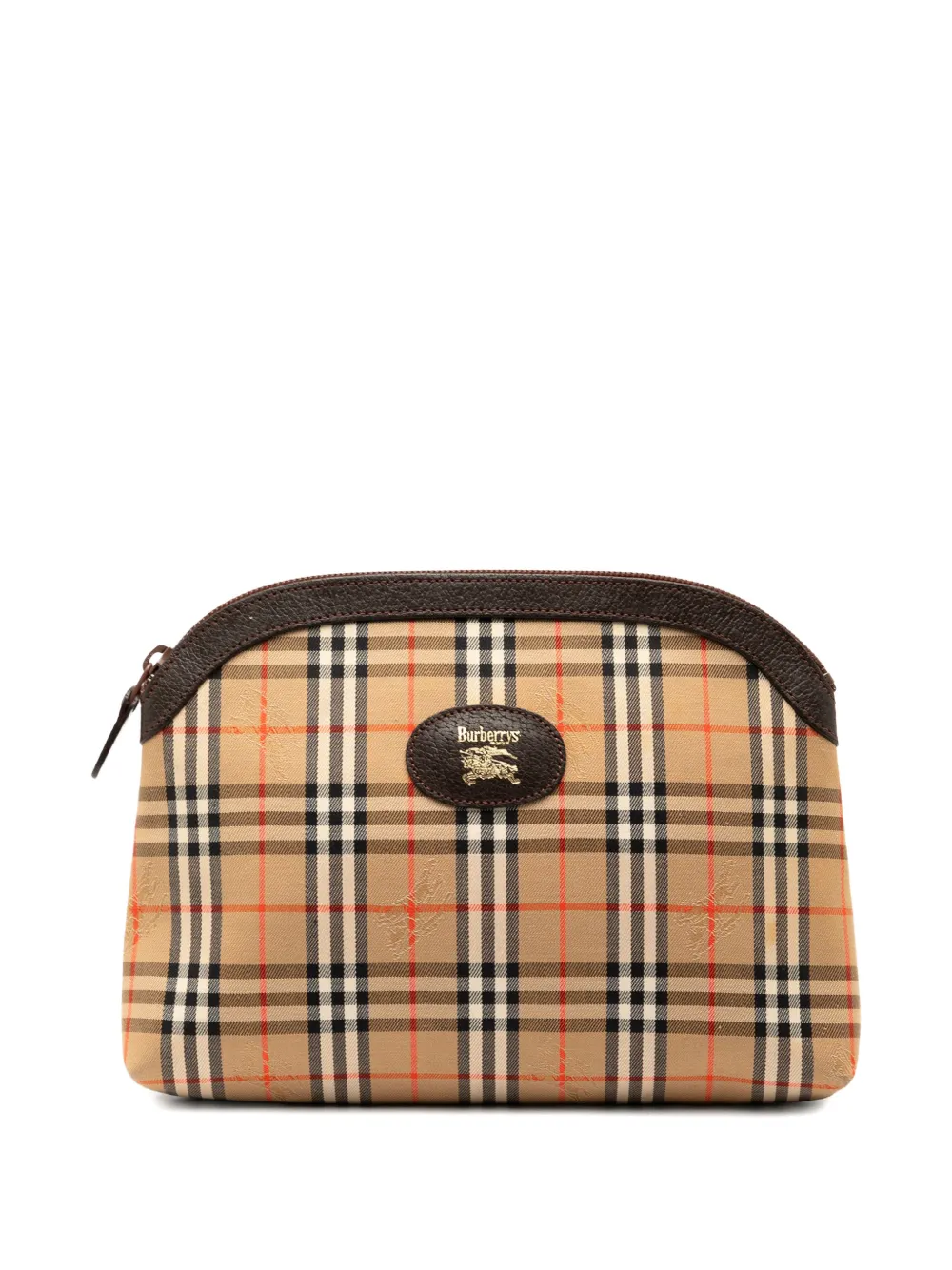 Burberry Pre-Owned Pouch in tela con motivo House Check XX secolo - Marrone