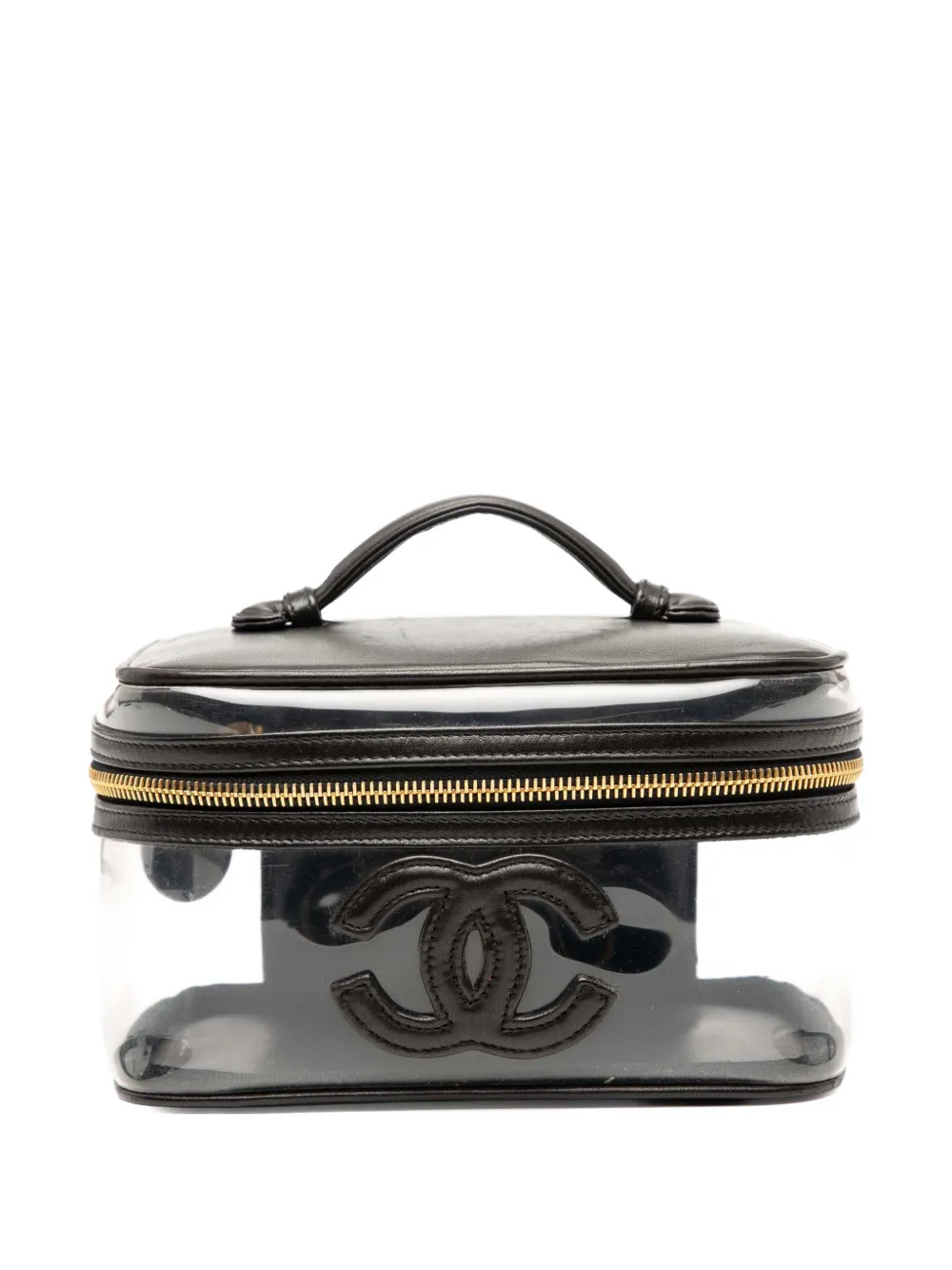 CHANEL Pre-Owned 1994-1996 CC Vinyl and Calfskin Case vanity bag - Nero