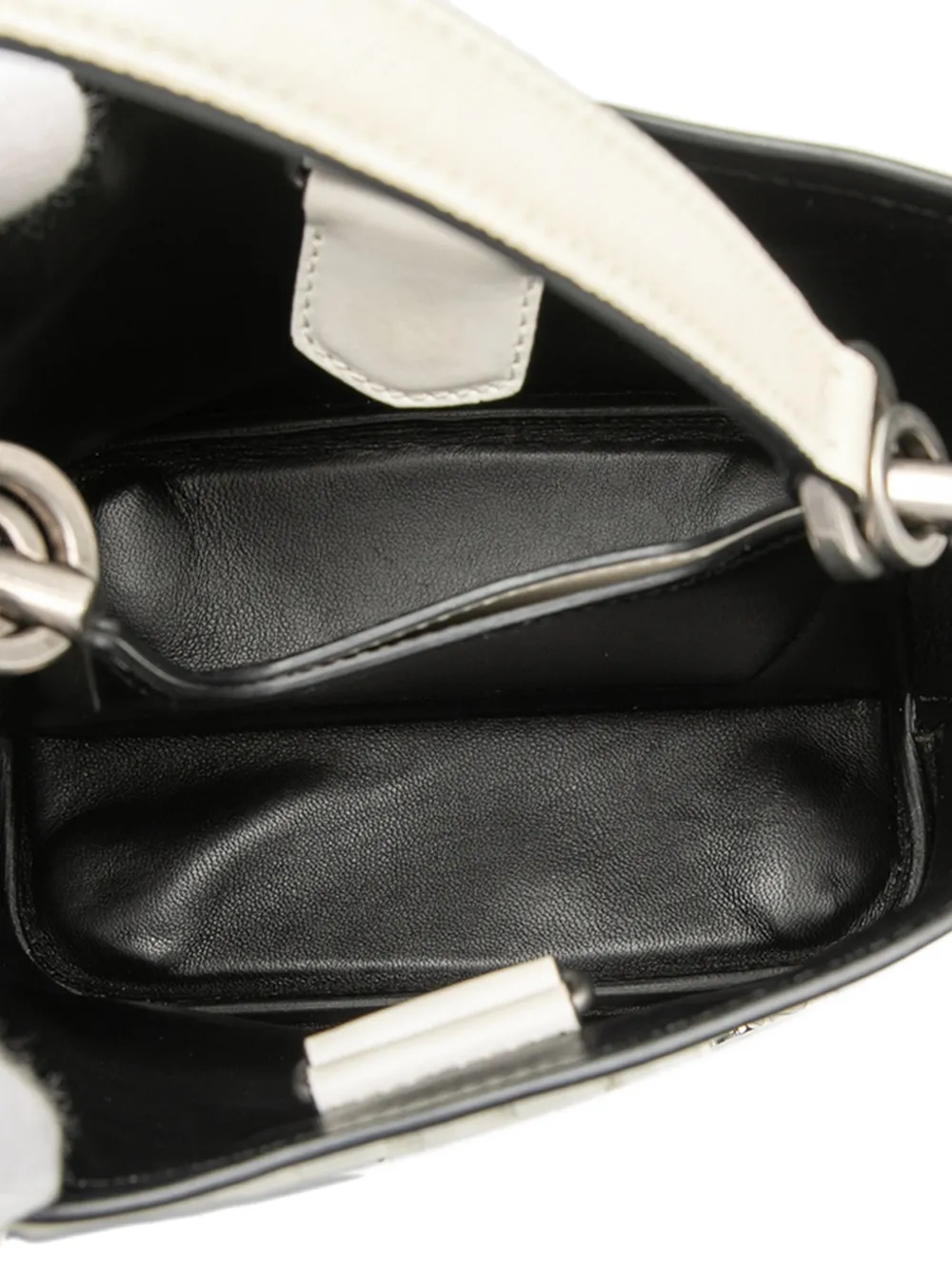 Pre-owned Prada 2013-2025 Small Saffiano Cuir Smalto Panier Satchel In White