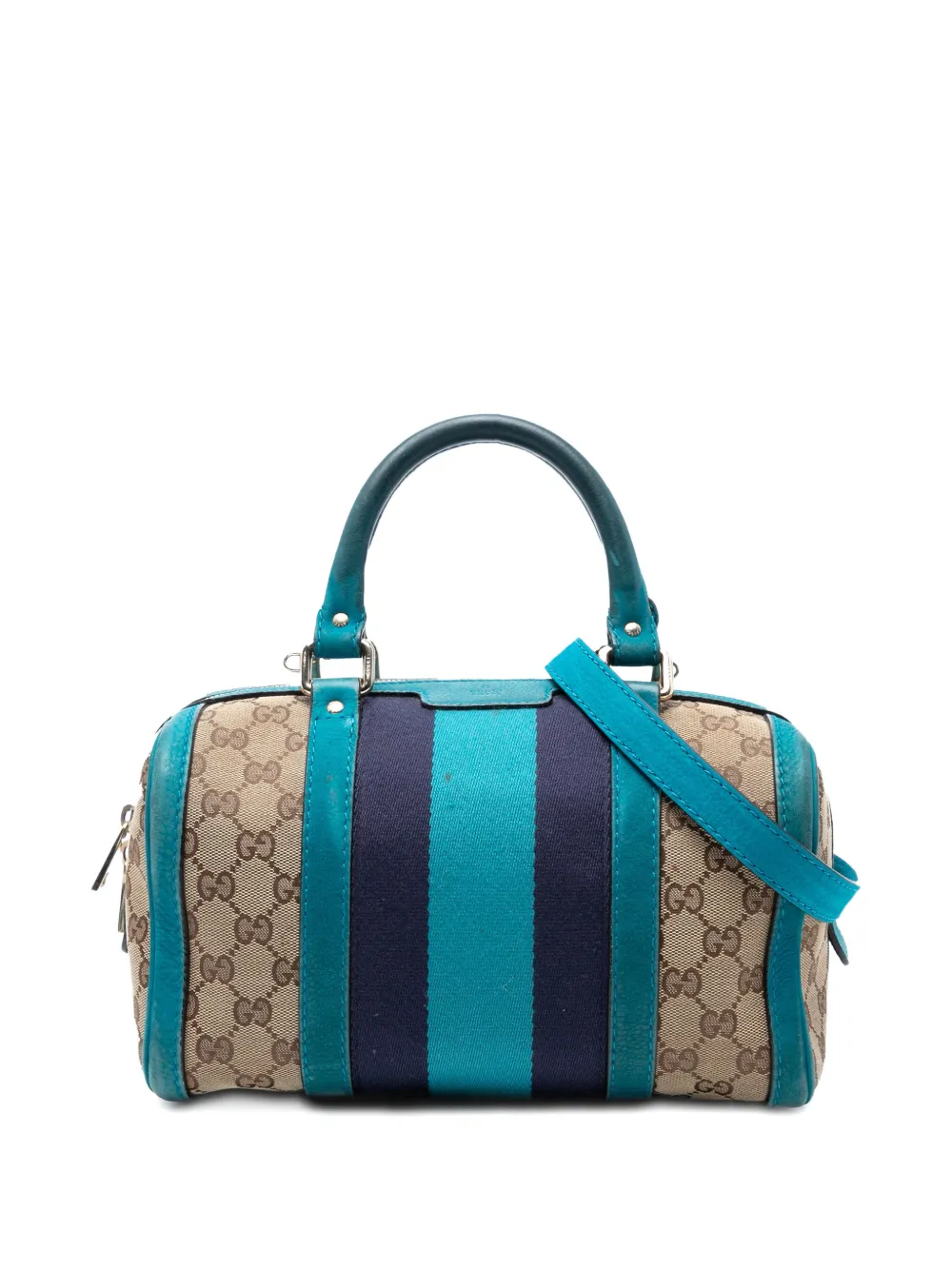 Gucci Pre-Owned 2016-2025 Small GG Canvas Web Joy Boston Bag satchel - Marrone