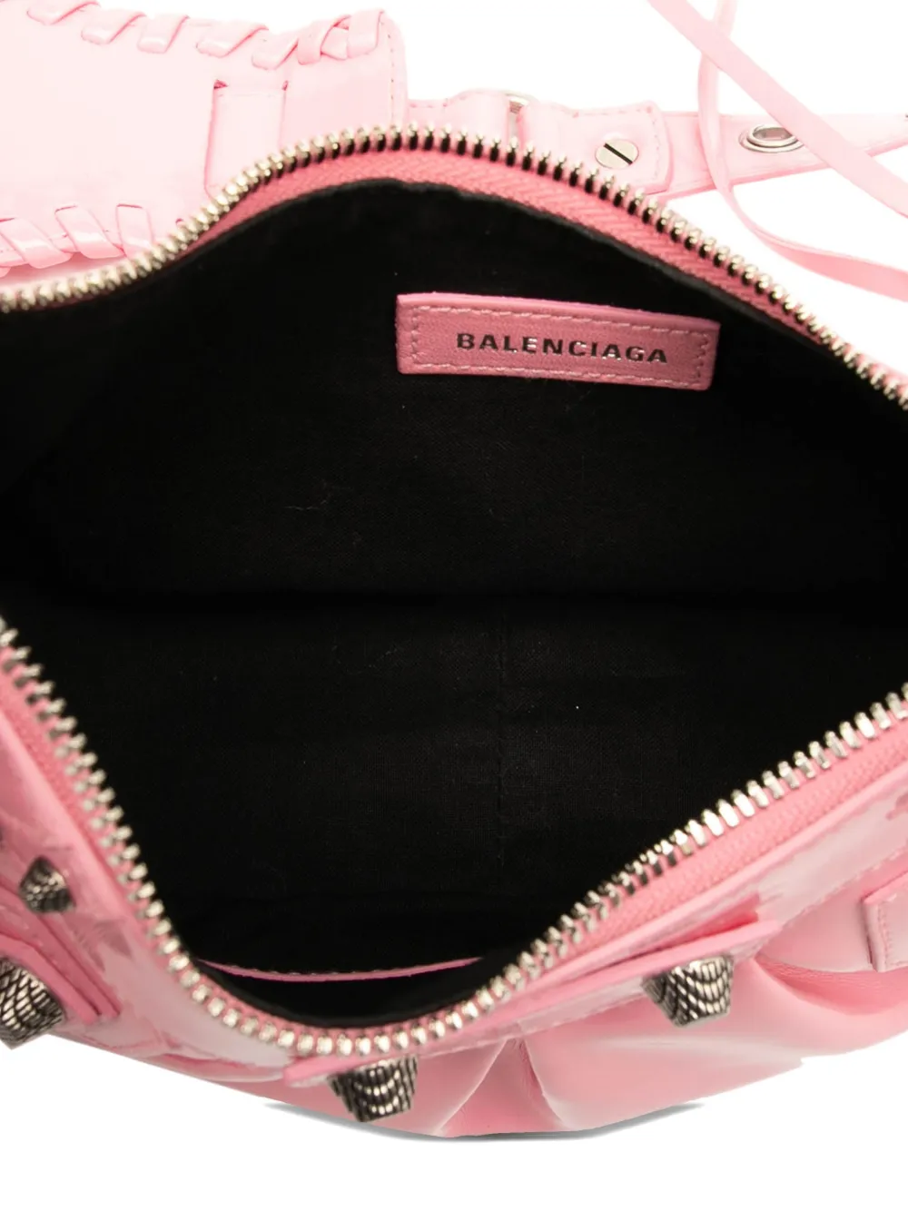 BALENCIAGA Pre-owned 2010 Patent Motocross Le Cagole Xs Crossbody Bag In Pink