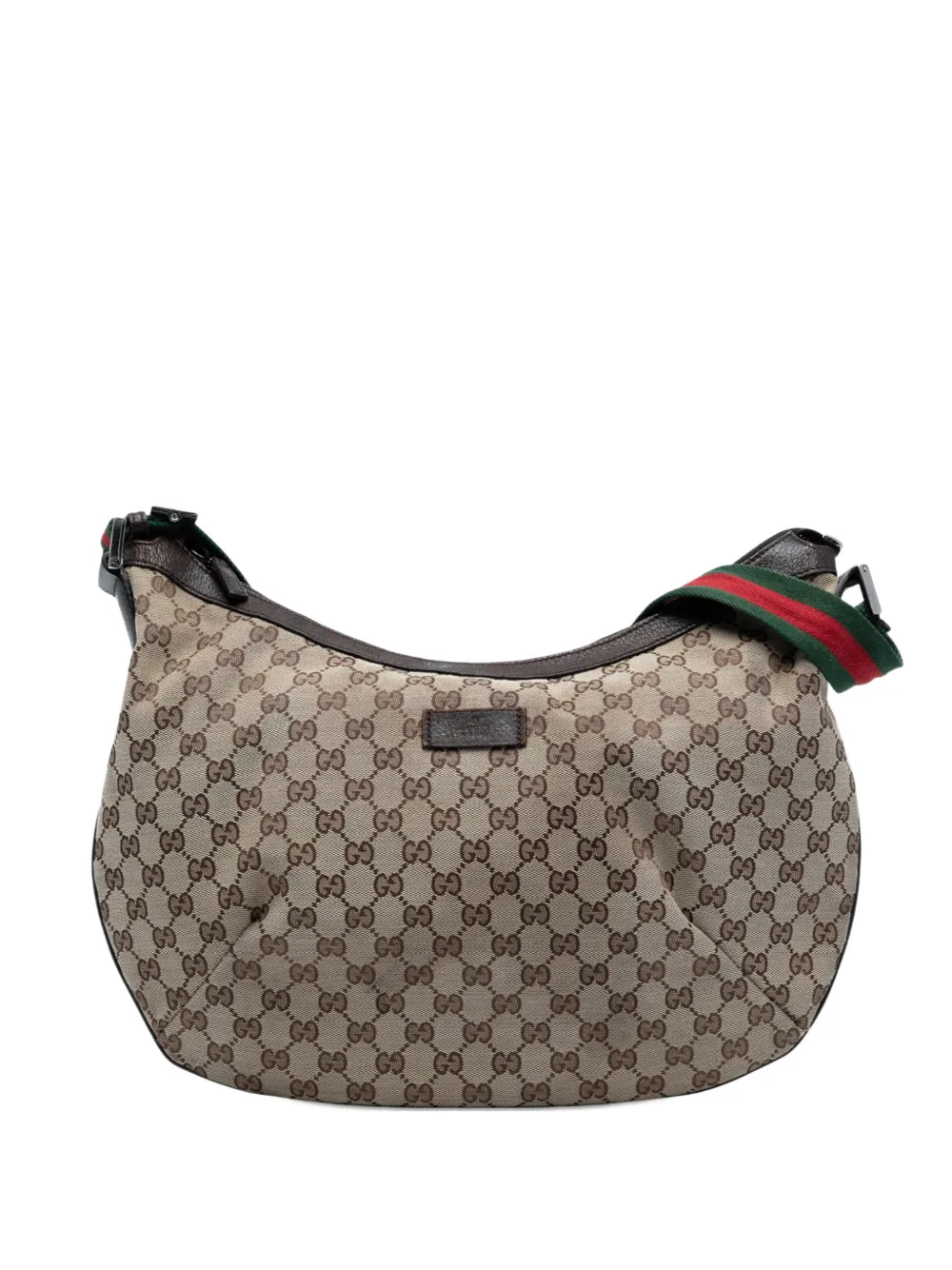 Gucci Pre-Owned 2016-2025 GG Canvas Web Half Moon crossbody bag - Marrone