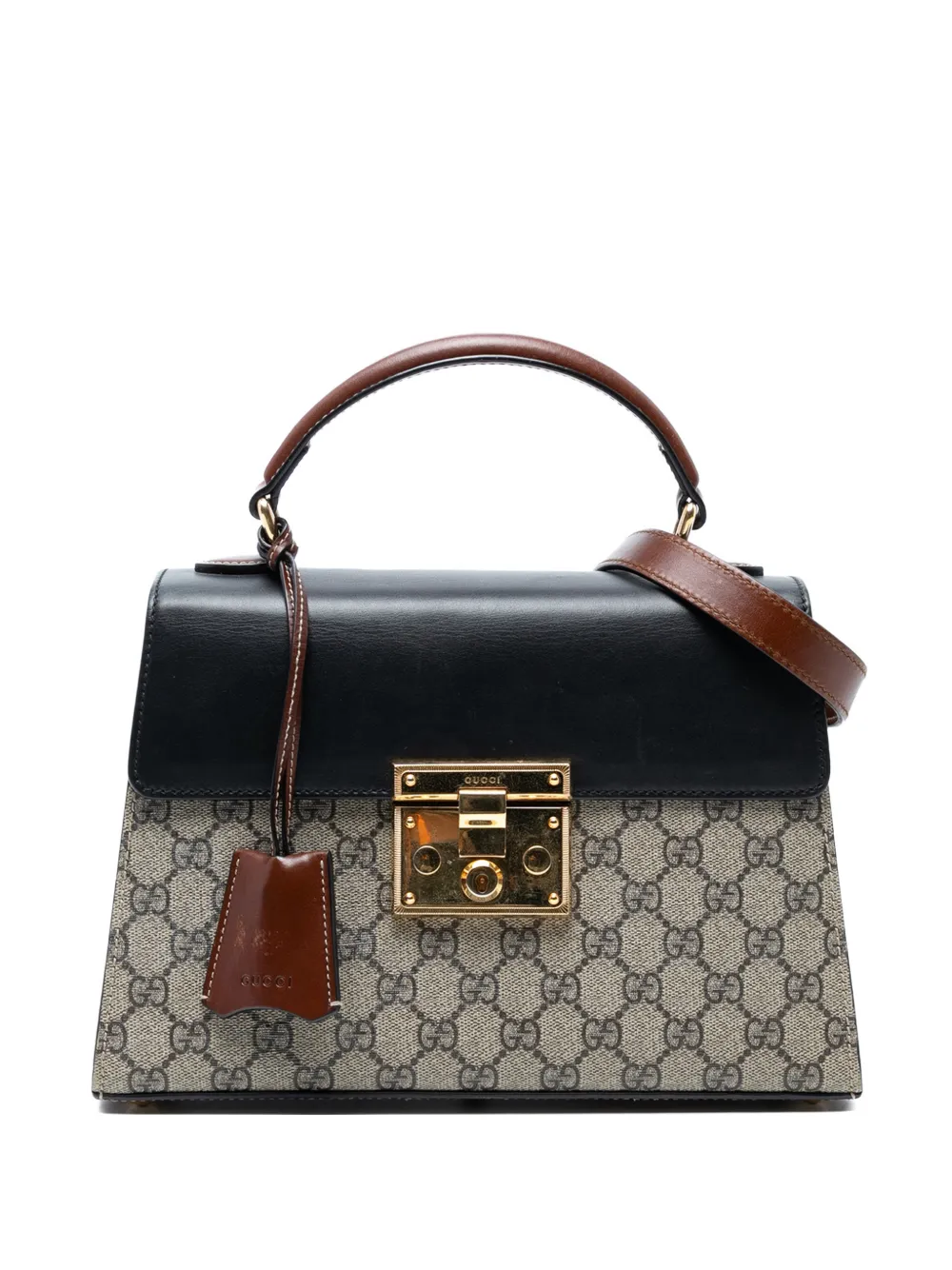 Gucci Pre-Owned 2016-2025 Small GG Supreme Padlock satchel - Marrone