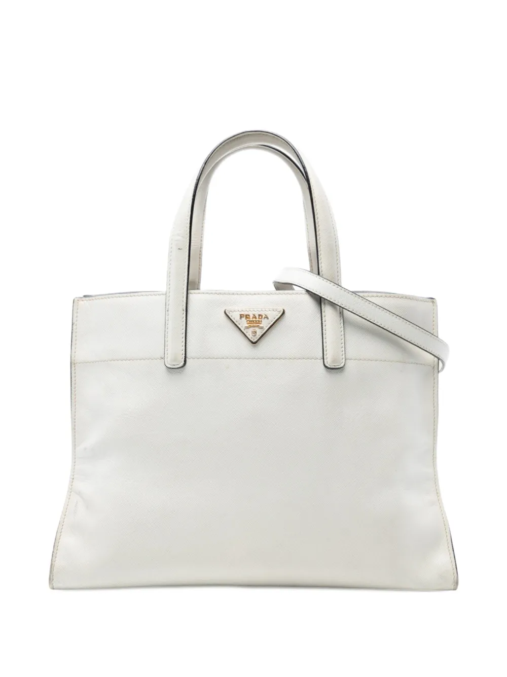 Prada Pre-Owned 2010-2025 Saffiano Soft Triple Pocket Tote satchel - Bianco