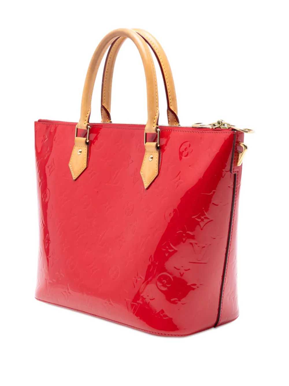 LOUIS VUITTON Pre-owned 2014 Monogram Vernis Montebello Mm Satchel In Red