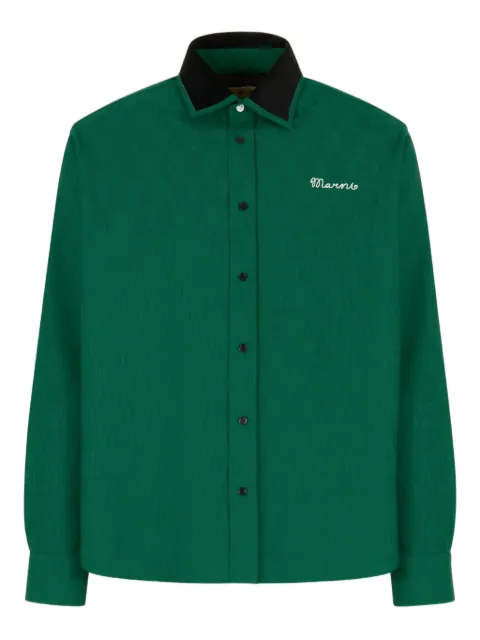 Marni embroidered-logo long-sleeve shirt