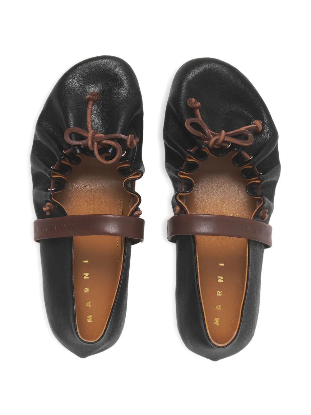 Marni round-toe ballet flats Zwart