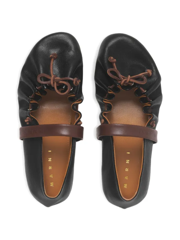 Marni メリージェーン フラットシューズ | ブラック | FARFETCH JP