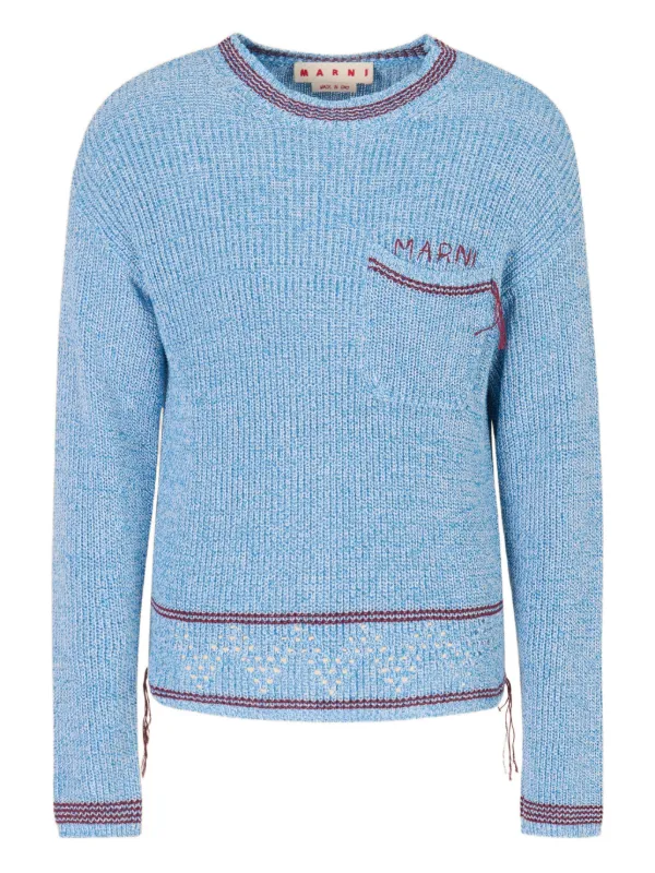 Marni Logo Pocket Sweater in Blue